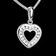 cadeaux femmes Pendentif coeur en abyme (MM) - or blanc pav� - 18 diamants