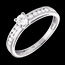 femme Solitaire Decies or blanc (GM) - 0.39 carats - 11 diamants