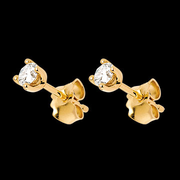 cadeau Boucles d'oreilles diamants (GM) - puces or jaune - 0.3 carats