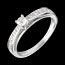Solitaire arceau or blanc pav�  - 0.21 carats
