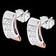 cadeau femmes boucles oreilles or blanc pave or rose 21 carats