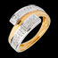 bijouteries Bague double-hemispheres or jaune-orblanc pav�e