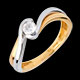 acheter solitaire verseau or jaune or blanc 21 carats