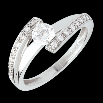 acheter Solitaire mecano or blanc pav� - 0.51 carats