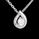 cadeaux femme pendentif larme diamant or blanc 21 carats