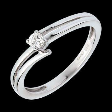 Solitaire sillage or blanc
