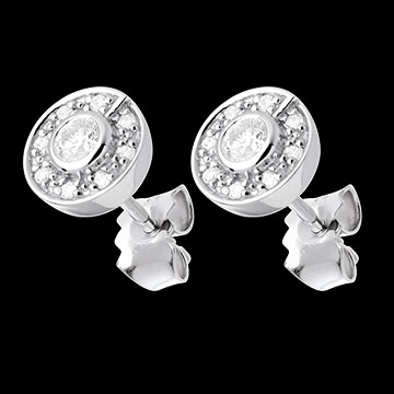 cadeau femme   Boucles d'oreilles bouton or blanc  - 0.25 carats