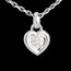 achat Pendentif coeur pav� or blanc (PM) - 7 diamants