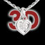 bijou or Pendentif coeur pav� or blanc (PM) - 7 diamants