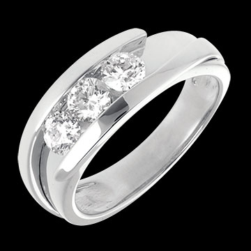   Trilogie bipolaire or blanc (TGM)  - 0.77 carats - 3 diamants