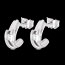 cadeaux femme boucles d'oreilles bipolaire - or blanc