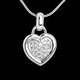 acheter on line Pendentif coeur pav� or blanc (PM) - 7 diamants