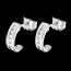 Boucles d'oreilles demi lunes or jblanc pav�es (MM) - 0.22 carats - 12 diamants
