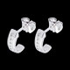 bijouterie boucles oreilles demi lunes pavees or blanc pm 12