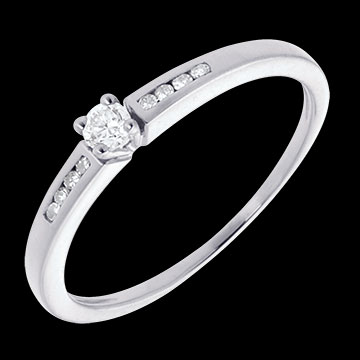 Solitaire Octave or blanc (PM) - 9 diamants