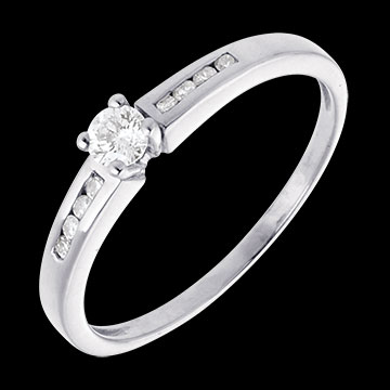 achat on line Solitaire Octave or blanc (GM) - 0.27 carats - 9 diamants