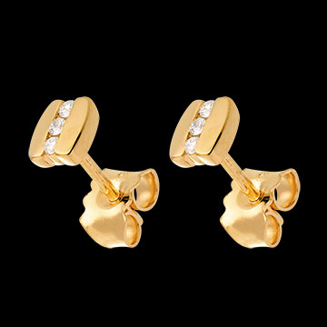mariages boucles d'oreilles trilogie parenth�se - puces or jaune (PM) - 6 diamants