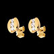 cadeaux femmes boucles oreilles trilogie parenthese puces or jaun