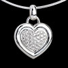 cadeaux Pendentif  coeur pav� or blanc (TGM) - 0.75 carats - 31 diamants