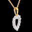 bijouterie Pendentif Coeur �chancr� diamants (GM) - 0.9 carats - 14 diamants