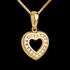 cadeau femmes Pendentif coeur en abyme (GM) - or jaune pav� - 0.25 carats - 18 diamants