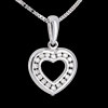 cadeau femme Pendentif coeur en abyme (GM) - or blanc pav� - 0.25 carats - 18 diamants