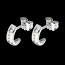 cadeaux femmes Boucles d'oreilles demie lune pav�e or blanc (PM) - 12 diamants