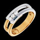 acheter en ligne bague diapason trilogie or jaune or blanc diamants