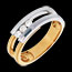 Bague Diapason Trilogie or jaune-or blanc - 3 diamants