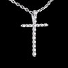 mariages Pendentif  croix en or blanc - 17 diamants