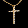 achat Pendentif croix pav�e or jaune (PM) - 17 diamants