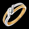 joaillerie Trilogie étrier or jaune et blanc - 3 diamants