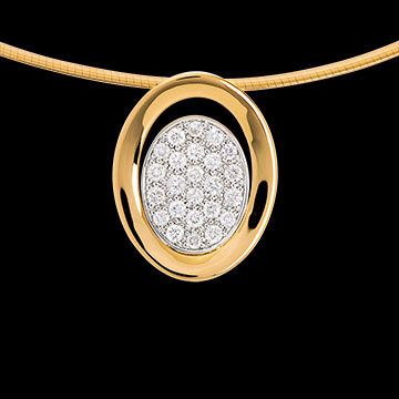 achat en ligne Collier alc�ve or jaune pav� (GM) - 0.37 carats - 24 diamants