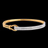 bijoux or Double jonc agrafe or jaune- or blanc pav� - 0.32 carats - 54 diamants