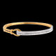 bijou or double jonc agraphe or jaune or blanc pave 32 cara
