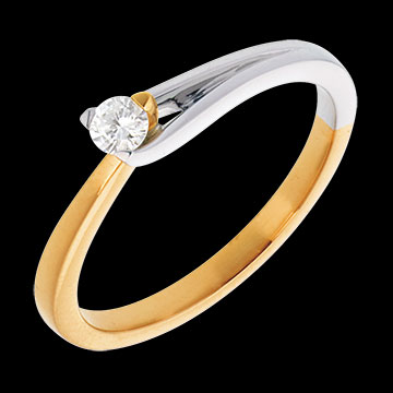 acheter en ligne Solitaire Broche or jaune-or blanc (PM)
