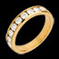   Alliance or jaune semi pav�e - serti rail  - 0.75 carats - 9 diamants