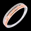 cadeau Anneau couronn� or rose-or blanc  - 22 diamants