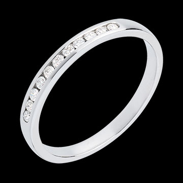 cadeau Alliance or blanc semi pav�e - serti rail - 11 diamants