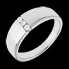 cadeau femme Trilogie étreinte - or blanc - 3 diamants