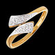 Bague ruban or jaune pav�e (PM) - 10 diamants