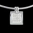 cadeau femmes Collier empreinte or blanc pav�e - 0.45 carats - 25 diamants
