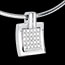 cadeau femme Collier empreinte or blanc pav�e - 0.45 carats - 25 diamants