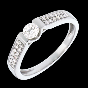 ventes Solitaire arche or blanc pav� - 0.38 carats - 29 diamants