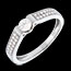 mariage Solitaire arche or blanc pav� - 0.38 carats - 29 diamants