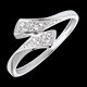 Bague ruban or blanc pav�e (PM) - 10 diamants