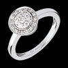 bijou Bague bouton or blanc pav�e