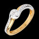 femme solitaire verseau or jaune or blanc pave 25 carats