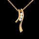 femme collier trilogie silhouette or jaune diamants