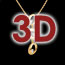 femme Collier pampilles or jaune - 3 diamants